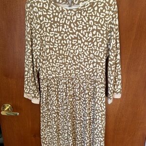 Leopard Print Dress in Tan and White